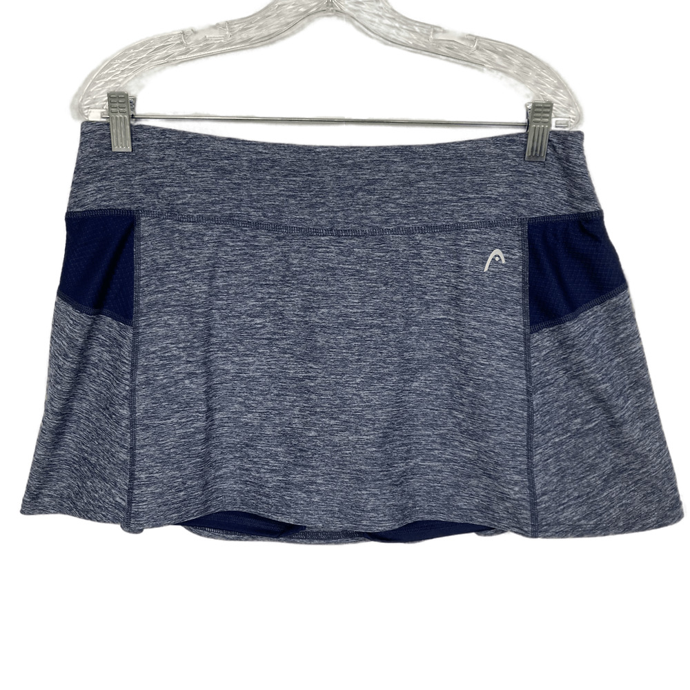 NWT HEAD Skort Womens Sz XL Blue Heather Slim Dri-Motion Stretch Tennis